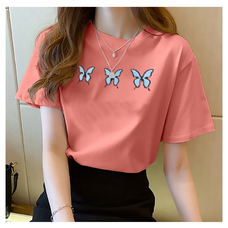 NRVP Áo thun ngắn tay dáng rộng in hình vui nhộn thời trang mùa hè 2020 cho nữ