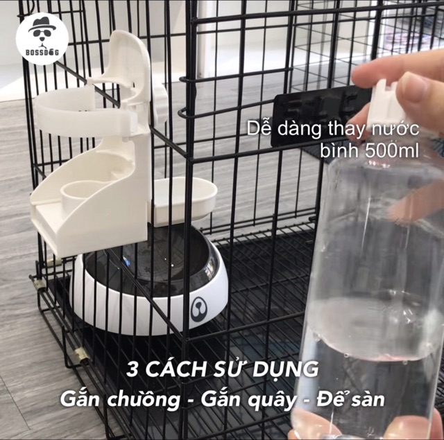 Bình nước gắn chuồng cho chó cưng | BossDog