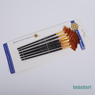 Bộ 6 cọ vẽ hình quạt bằng nylon chuyên dụng