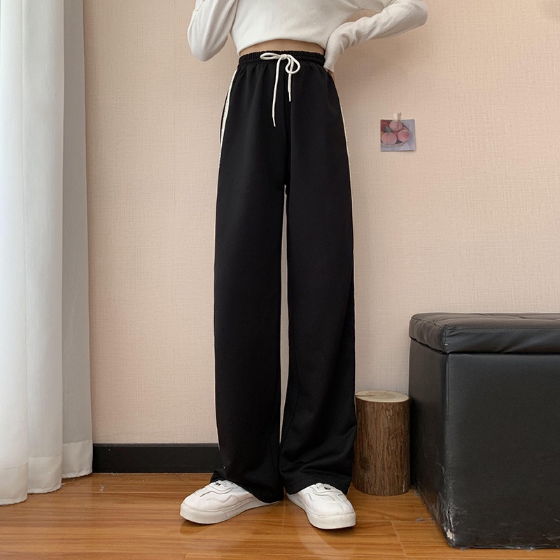 SUXI Quần Dài Nữ Ống Rộng Lưng Cao Thời Trang Hàn Quốc Mới