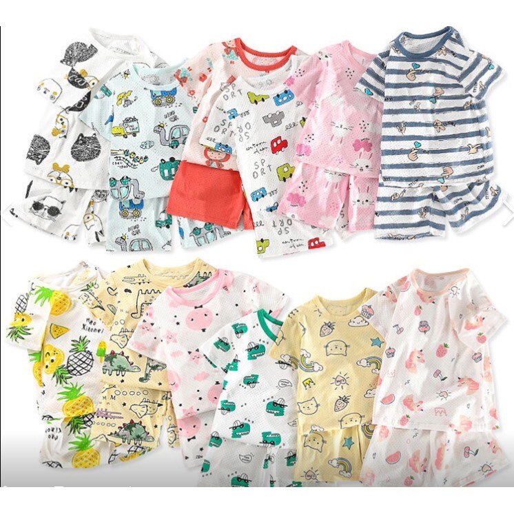 Bộ Cotton Thông Hơi Form to rộng thoải mái cho bé trai và gái nhiều hình size 90-150