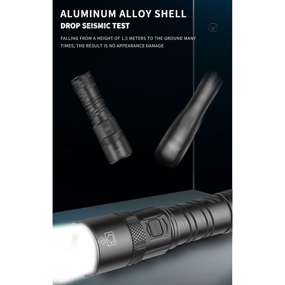 Đèn Pin Xhp160 Siêu Sáng Màn Hình LED Sạc USB Tiện Dụng