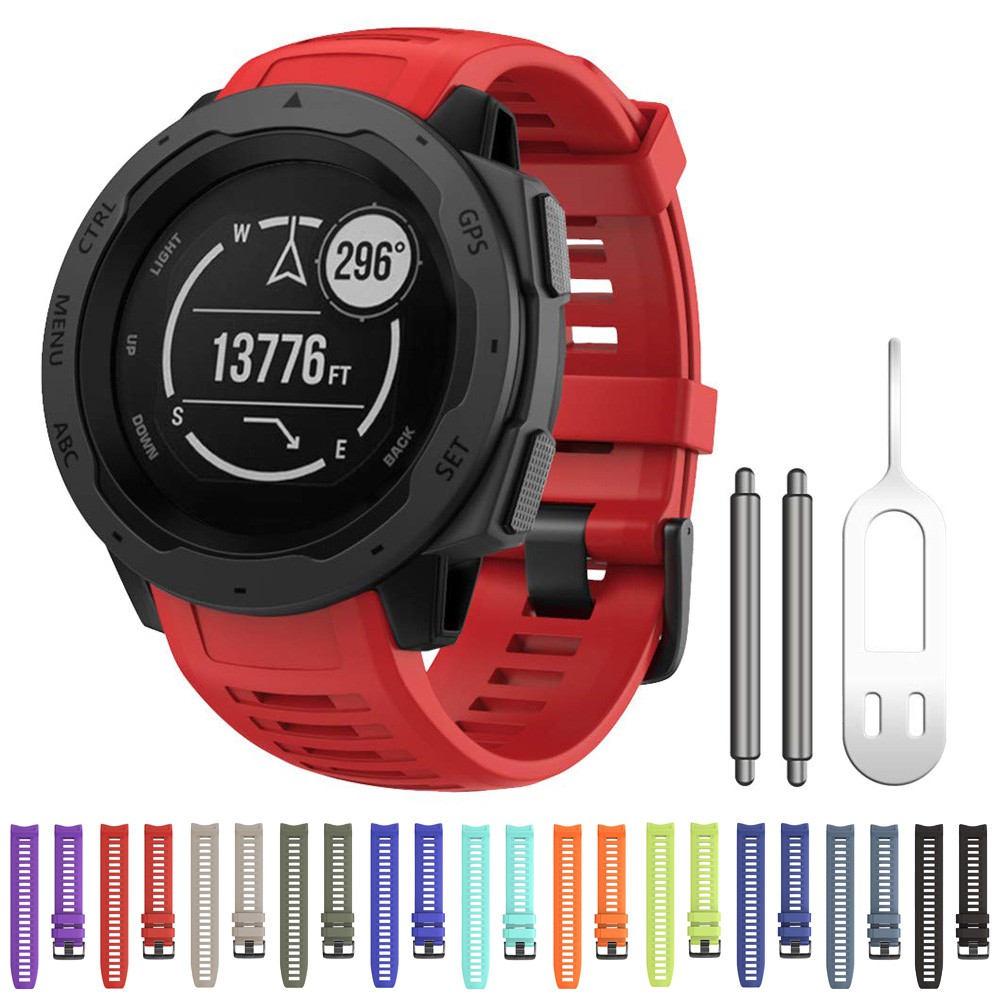 Dây Đeo Silicon Mềm Thoáng Khí Thay Thế Cho Đồng Hồ Thông Minh Garmin Instinct