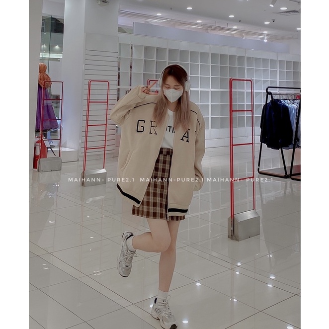 Áo khoác bomber nỉ lót bông chữ GRAY | BigBuy360 - bigbuy360.vn