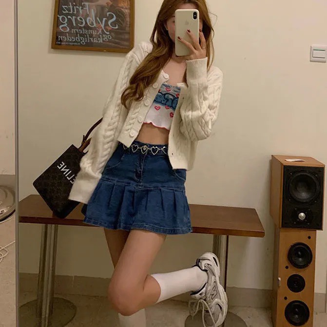 Chân Váy Jean Chữ A Dáng Xòe Đuôi Cá Năng Động Cá Tính - CV3