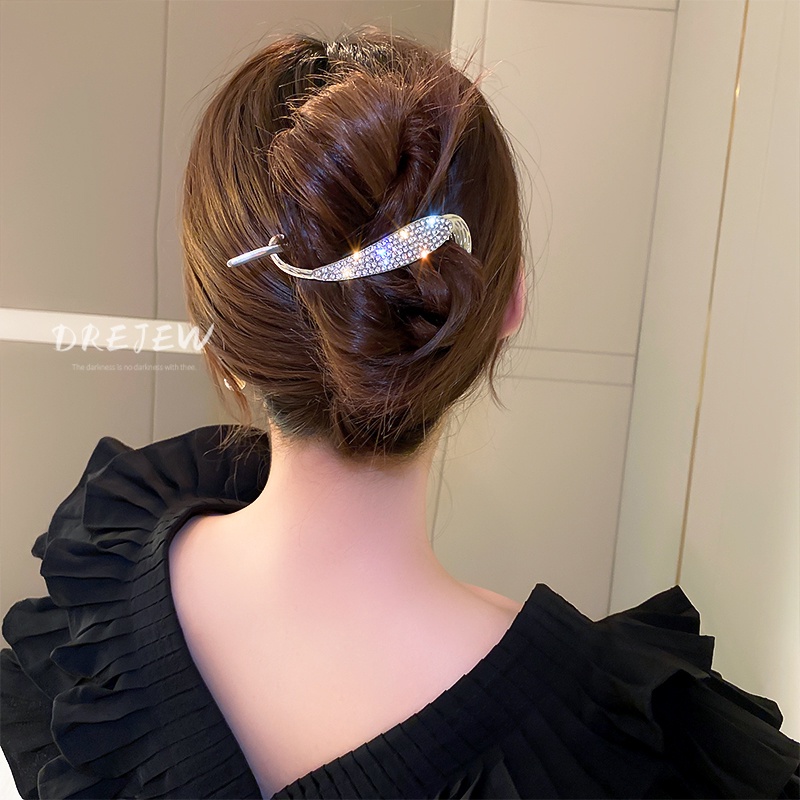 Kẹp tóc DREJEW đính đá zircon thời trang Hàn Quốc cao cấp cho nữ