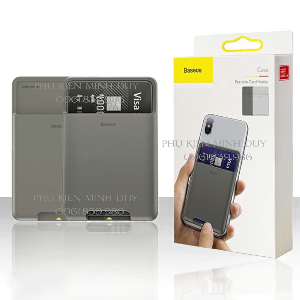 ase đựng thẻ siêu mỏng dùng gắn lưng điện thoại Baseus Back Stick Silicone Card Bag (92 x 60mm)