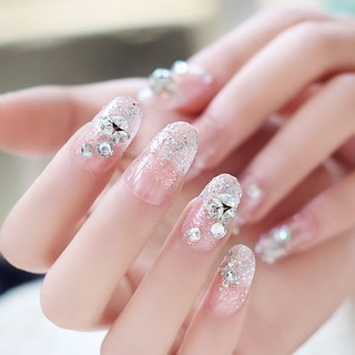 Set 24 móng tay giả đính đá cho cô dâu