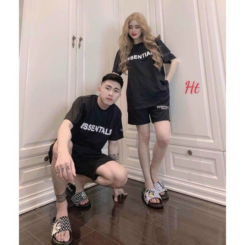 Đồ bộ thể thao viền chữ unisex nam nữ,Bộ đùi tay lỡ mặc nhà,tập gym thời trang ullzang hè