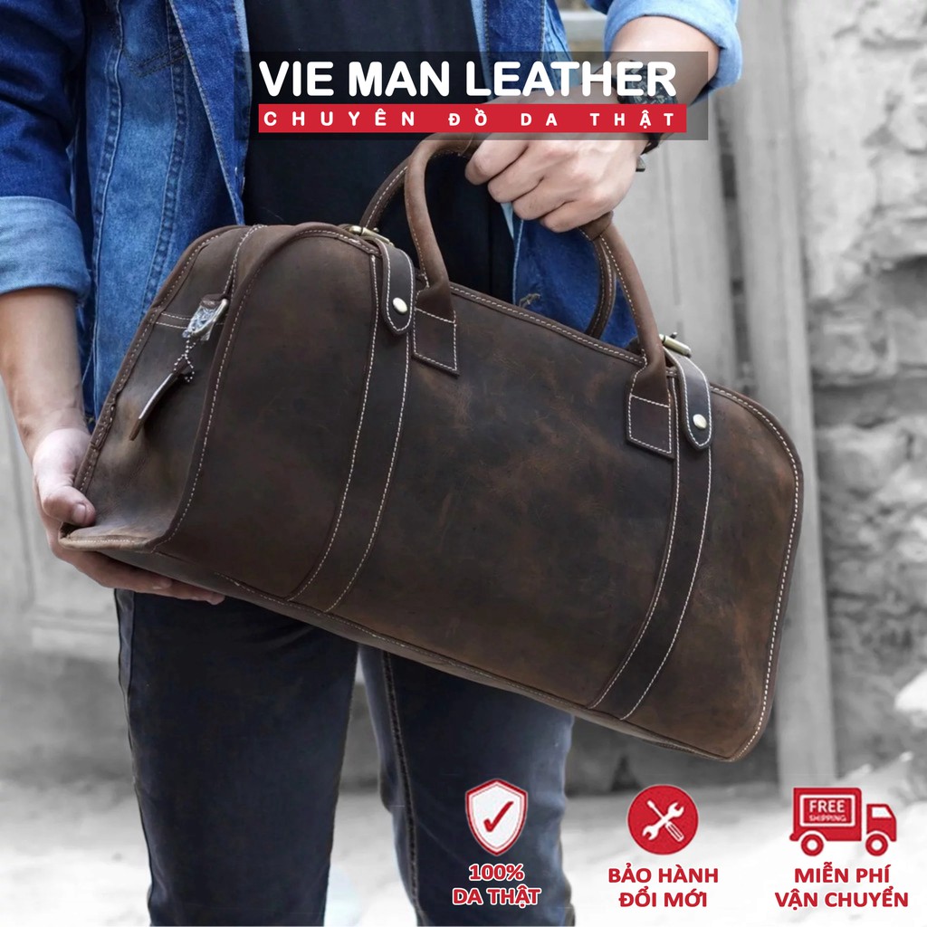 Túi xách du lịch da bò nhỏ gọn - 114072 - Da thật 100%