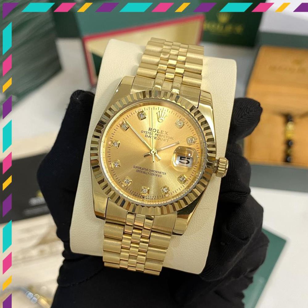 Đồng hồ nam Rolex máy cơ dây kim loại mặt tròn viền băm cao cấp bảo hành 12m DH561 - Shop306