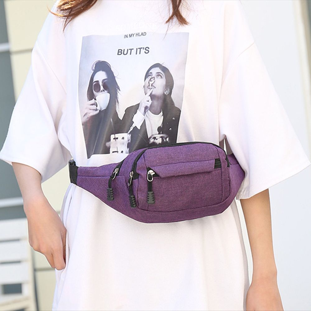 ☆Yola☆ Túi đeo hông thể thao bằng vải Canvas chống thấm nước nhiều màu thời trang cho nam và nữ | BigBuy360 - bigbuy360.vn
