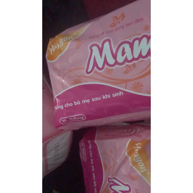 Băng vệ sinh Mama gói 12 miếng -  bvs ban đêm dành cho mẹ sau sinh