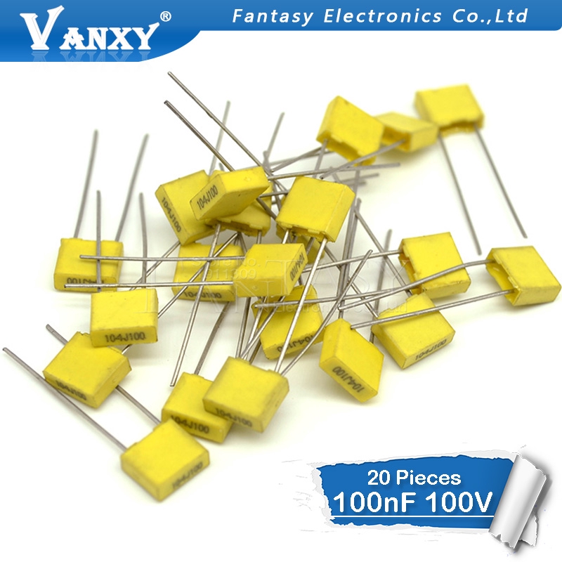 Set 20 Tụ Điện 100nj100 100nf 0.1uf 100v 104 104j 5mm