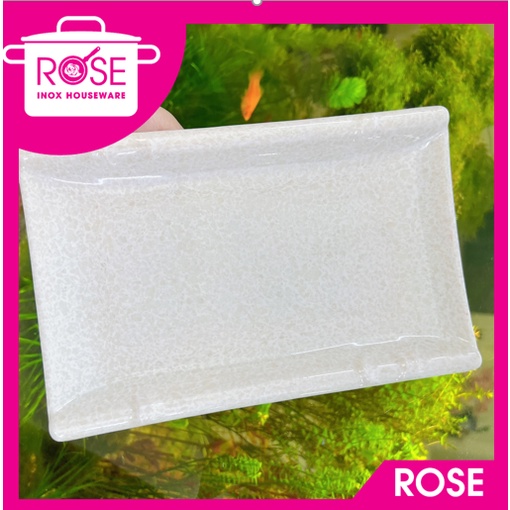 Dĩa Chữ Nhật Vân Đá Trắng Nhựa Melamine Fataco DCN57