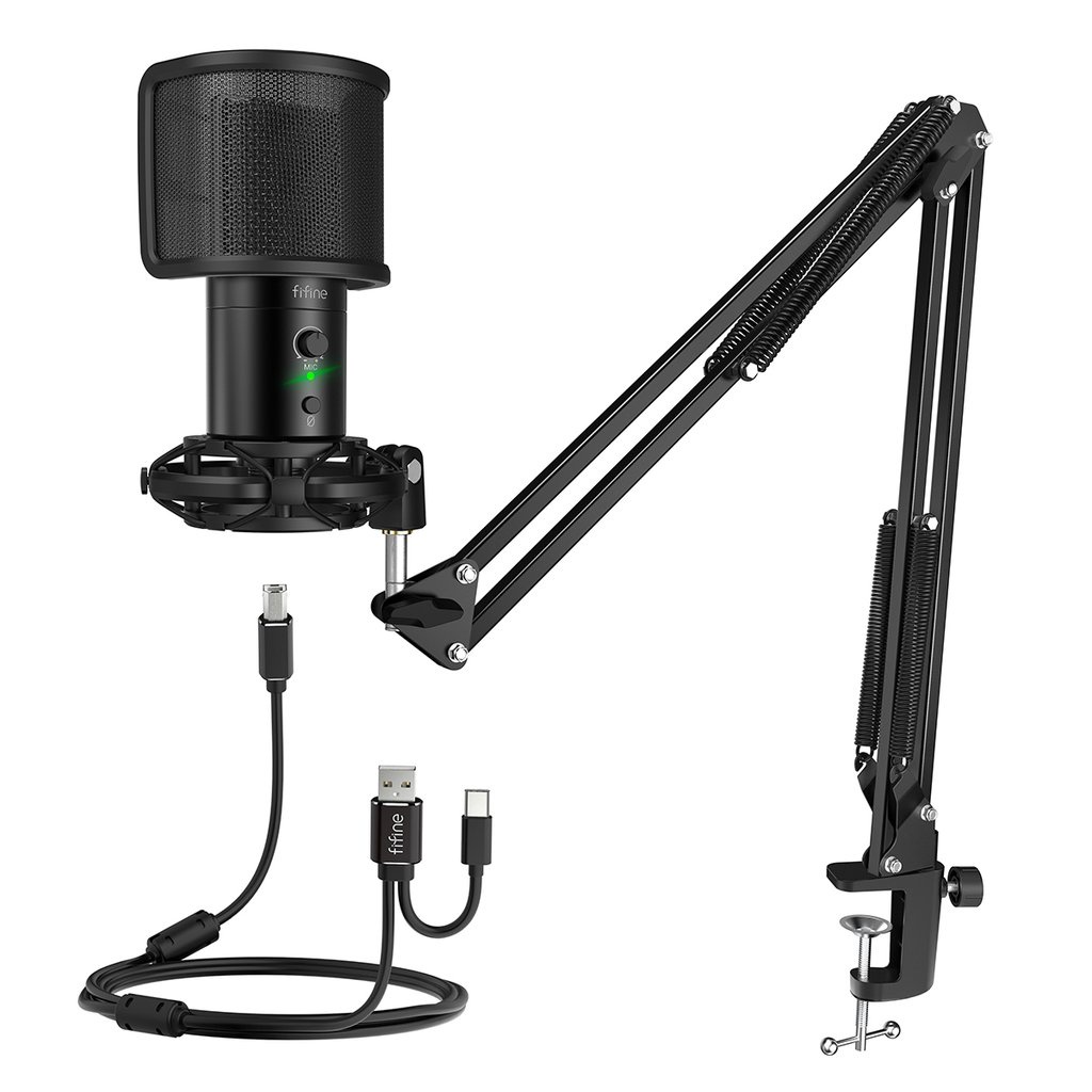 FIFINE T683 KIT - HÀNG CHÍNH HÃNG - Mic thu âm cổng USB-A/-C dành cho Máy tính