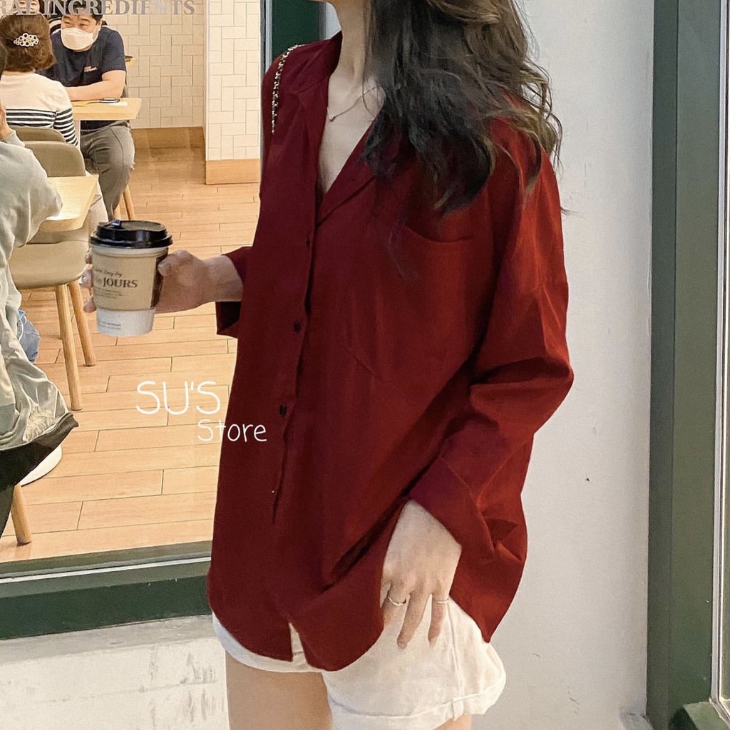Áo sơ mi voan trơn túi trước A1660 SUSTORE