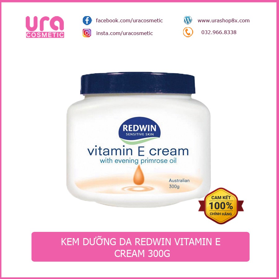 Kem dưỡng da REDWIN Vitamin E Cream 300g dưỡng ẩm, hết nứt nẻ