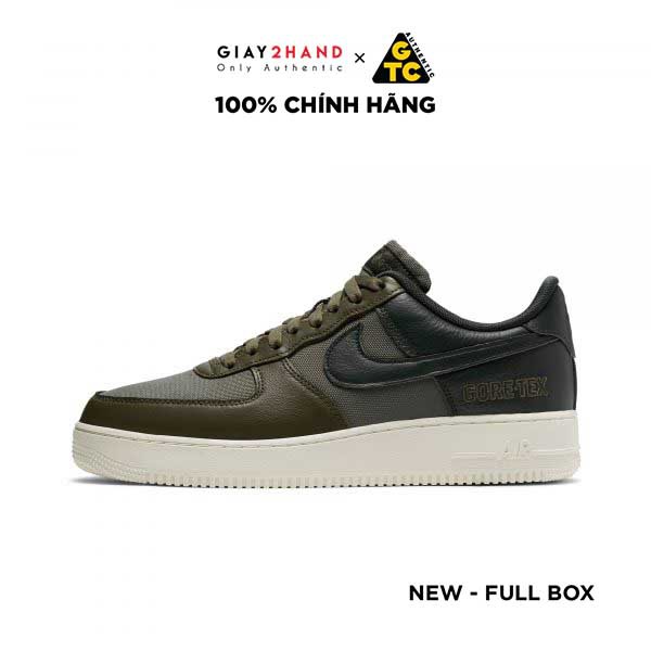 (NEW) Giày Sneaker Thể Thao Nike Air Force 1 Gore-Tex Medium Olive/Deepest Green-Sail CT2858-200 - Chính hãng 100%