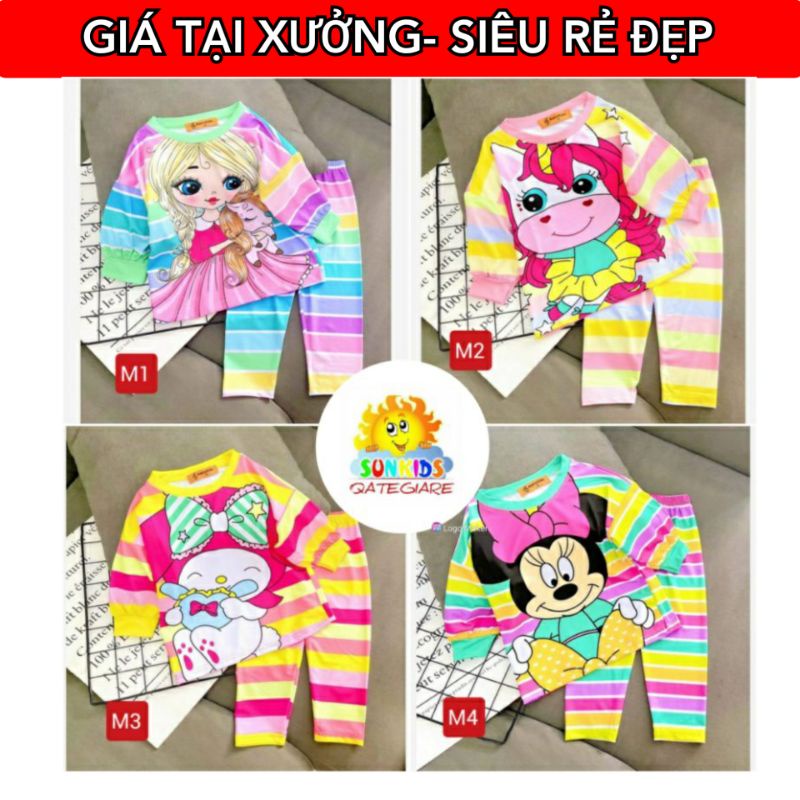 🔥TẬN GỐC🔥20kg-40 Bộ 3d thun lạnh cho bé gái ANNAKIDS LOẠI 1 tay dài quần dài GBD24 size đại từ 20 đến 40kg - đồ bộ trẻ