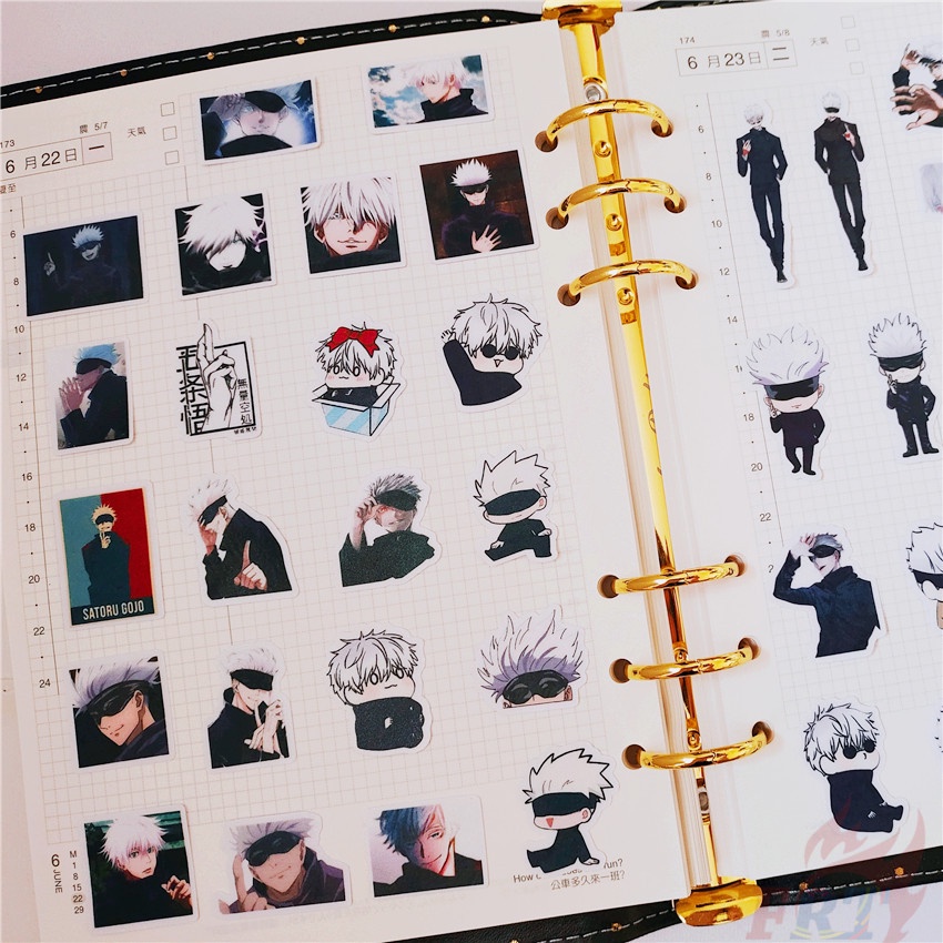 Bộ 40 miếng dán Jujutsu Kaisen Gojo Satoru Q-1 trang trí nhật ký mini sách sổ lưu niệm album DIY