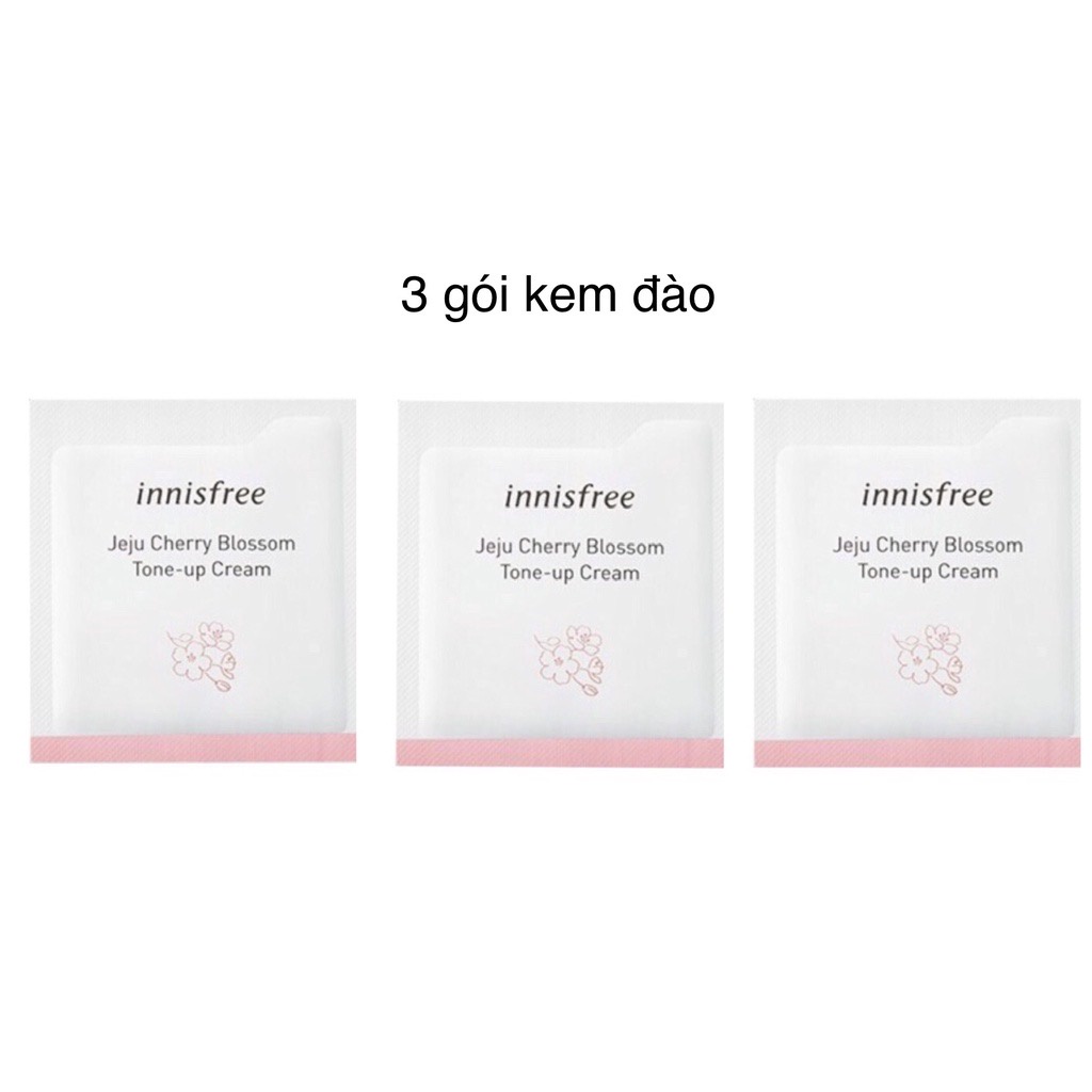 Combo 3 Gói Kem Đào Trắng Da Nâng Tone Innisfree Jeju Cherry Blossom Tone Up Cream 1ml