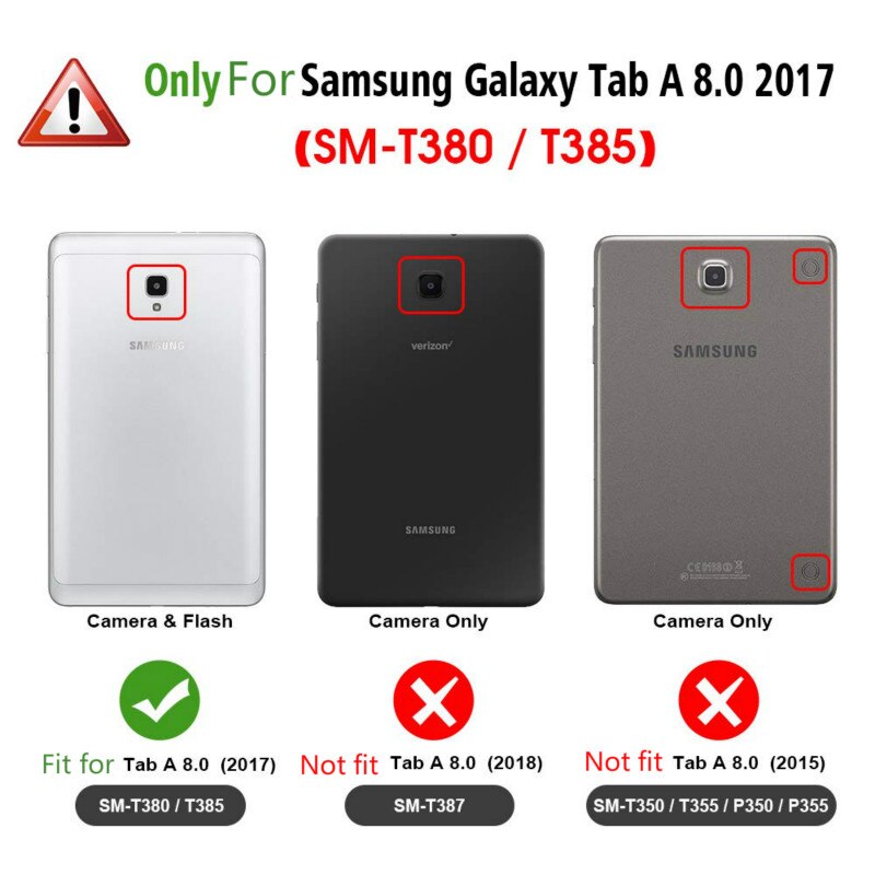 Bao da máy tính bảng cho  Samsung Galaxy Tab A 8.0 2017 SM-T380 T385 Capa SM-T380 T385 8.0 inch