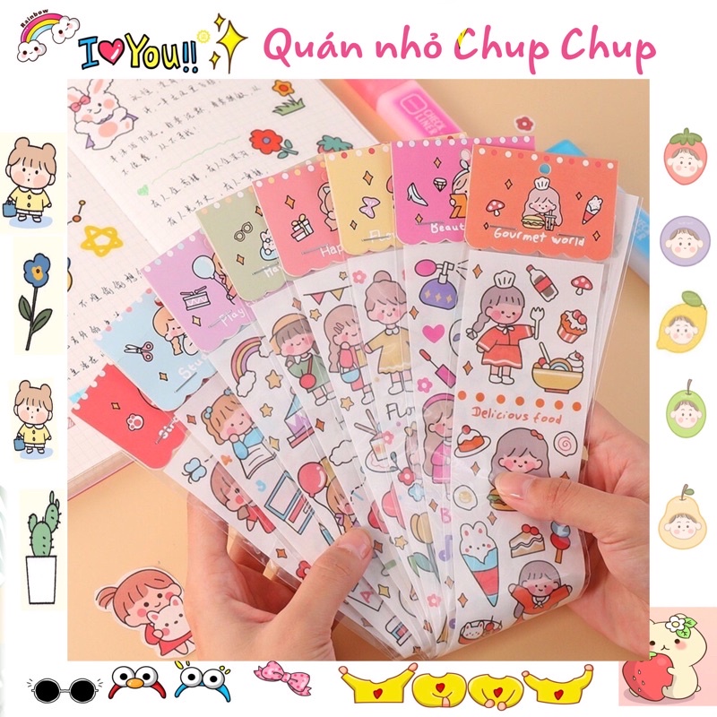 Sticker dài, hình dán trang trí sổ tay, hình dán trang trí