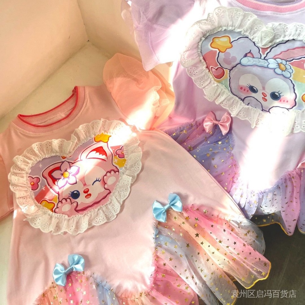 Đầm Thun Cotton In Họa Tiết Hoạt Hình Màu Gradient Thời Trang Mùa Hè 2022 Cho Bé Gái