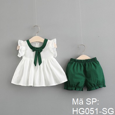 1 - Bộ bé gái tay cánh tiên ngực thắt nơ - HG051