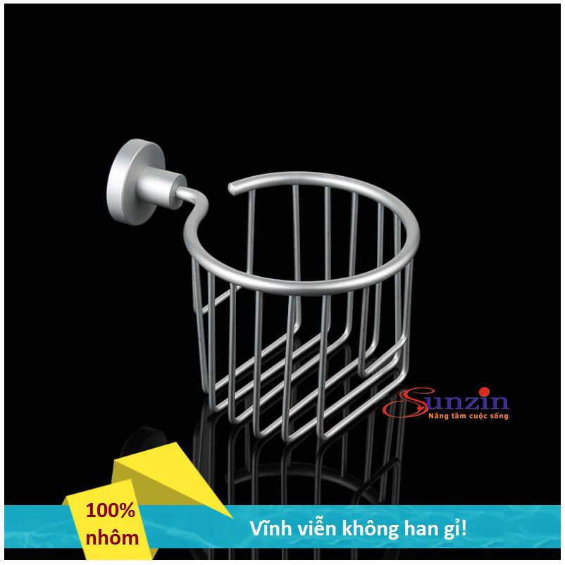 Giá treo đựng giấy vệ sinh, chổi cọ vệ sinh Sunzin, chất liệu nhôm hợp kim