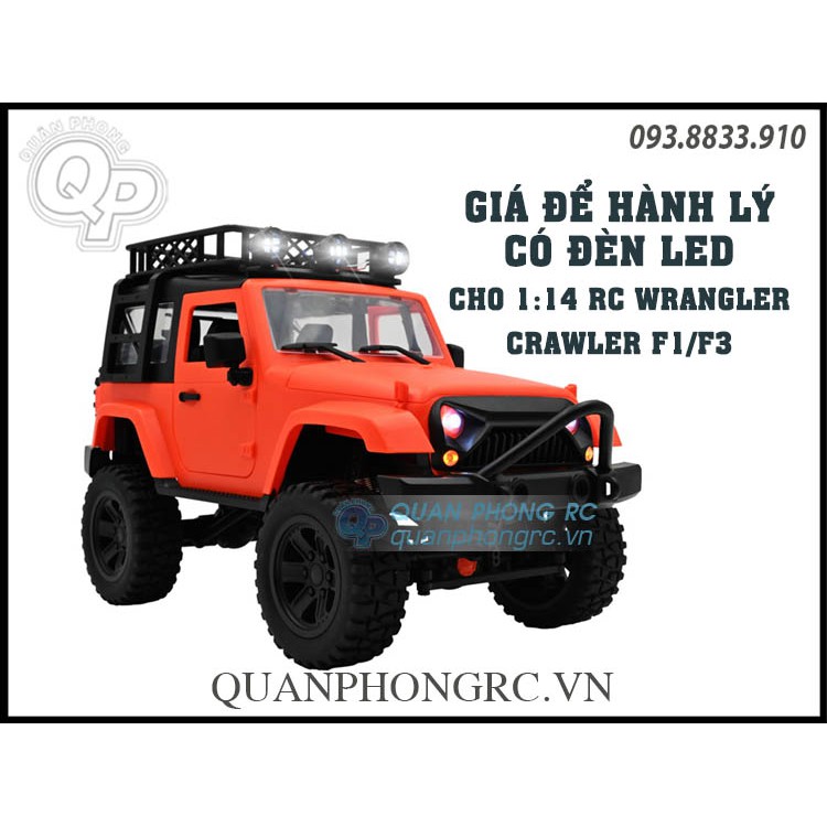 Giá Để Hành Lý Có Đèn LED - Luggage Roof Kits With LEDS For 1:14 F1 F3 Hard Top Crawlers