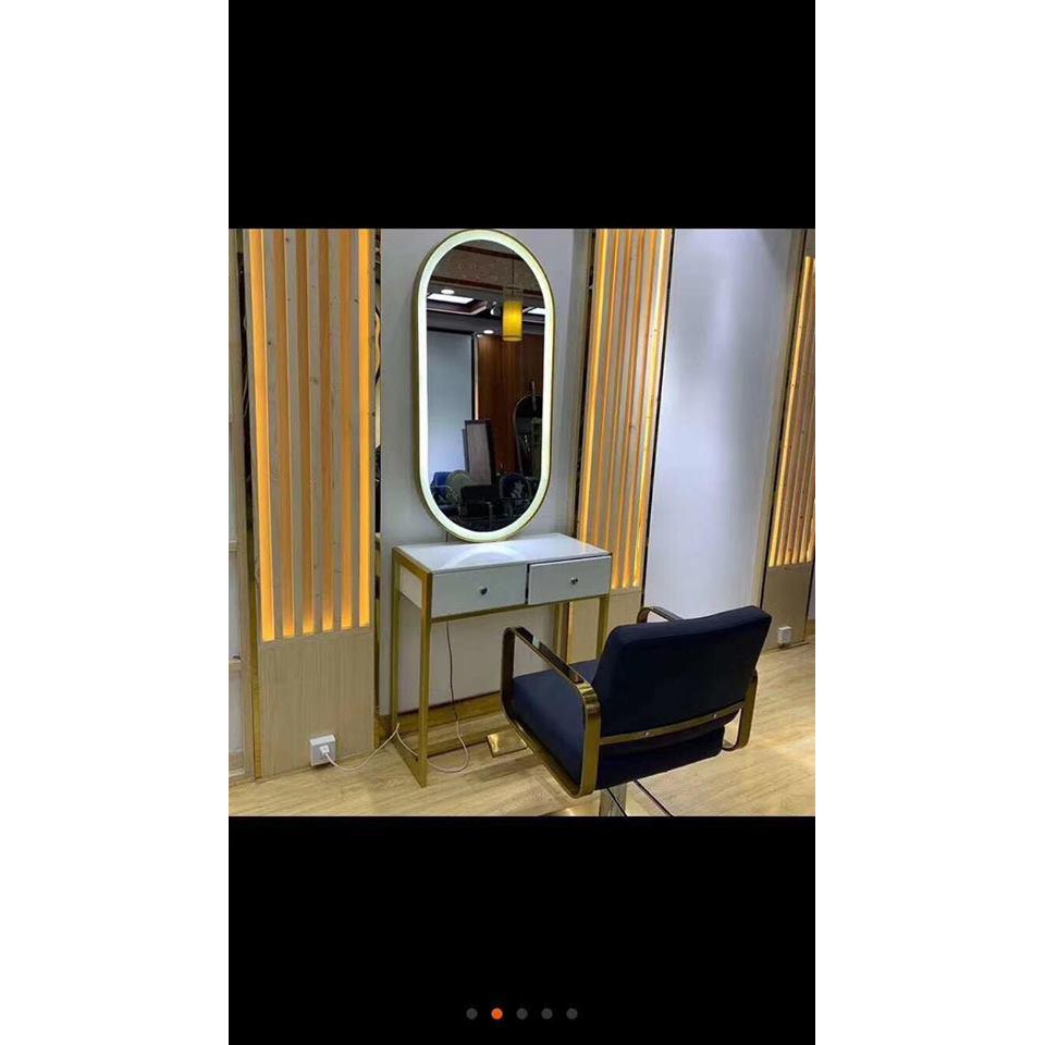 Gương oval khung đen👄SALE OFF👄Gương treo tường bầu dục khung kim loại đen