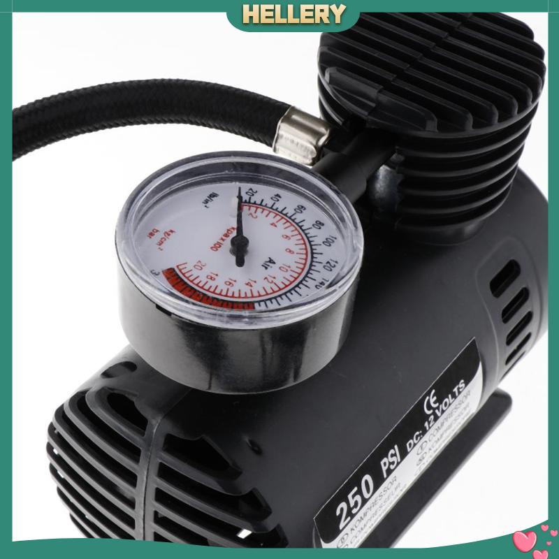 Máy Nén Khí Mini 300 PSI 12V Có Đồng Hồ Đo Cho Lốp Xe Hơi