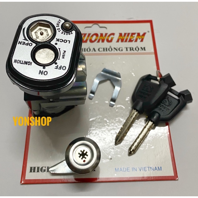 Bộ Ổ Khoá Xe Wave Alpha 2017-2020 Chìa 8 Cạnh Chống Trộm Hàng Cao Cấp Chính Hãng VƯƠNG NIỆM