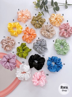 Scrunchies , cột tóc vải , buộc tóc vải , cột tóc phi bóng