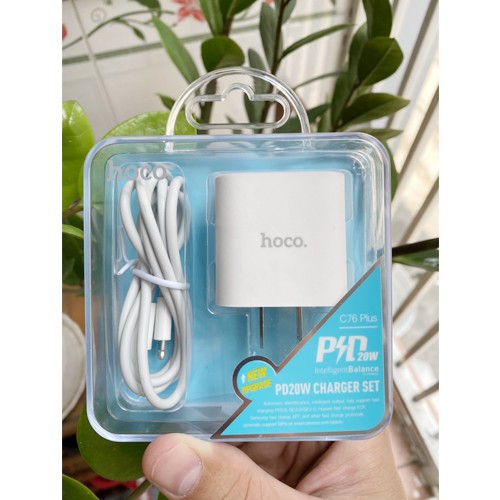 Combo Bộ Sạc Nhanh IPhone PD20W Hoco C76 Kèm Cáp Type C To Lightning Và Pin Sạc Dự Phòng Hoco B12 Max 30000mAh 5V - 5A