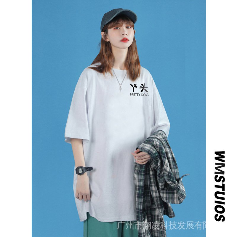 Áo Thun Tay Ngắn In Hình Cô Gái Plus Size Fat100 k Phong Cách Hàn Quốc Thời Trang Mùa Hè Cho Nữ