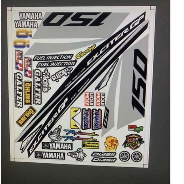 Tem exciter 2020 gp đen bạc/ trắng đen