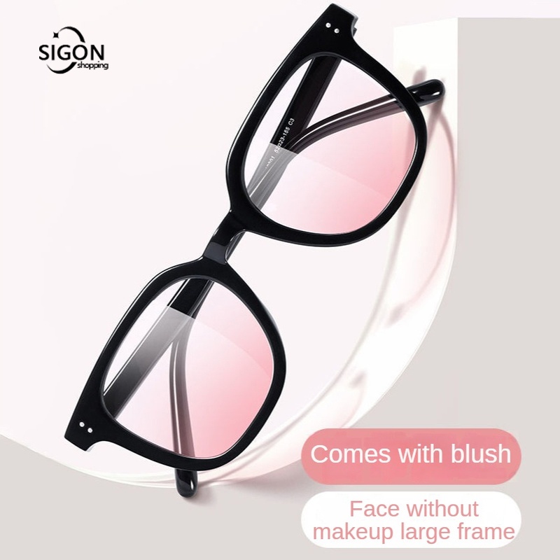 Mắt Kính Gọng Đen Chống Ánh Sáng Xanh/Hồng Thời Trang Cho Nữ