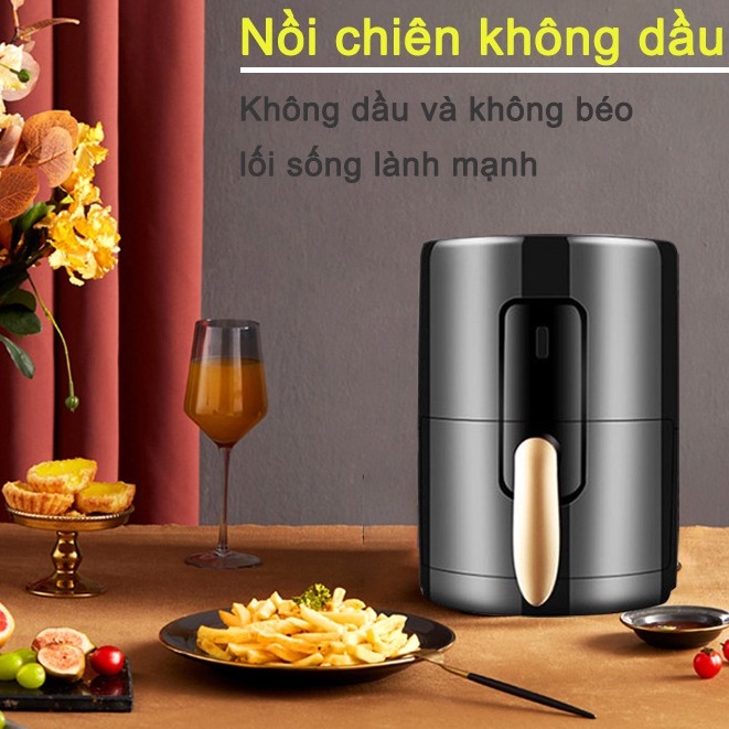 LONGJIU✔ Nồi chiên không dầu  Dung Tích Siêu Lớn  Công nghệ Chiên 360 Độ - Giá rẻ - Hàng chính hãng