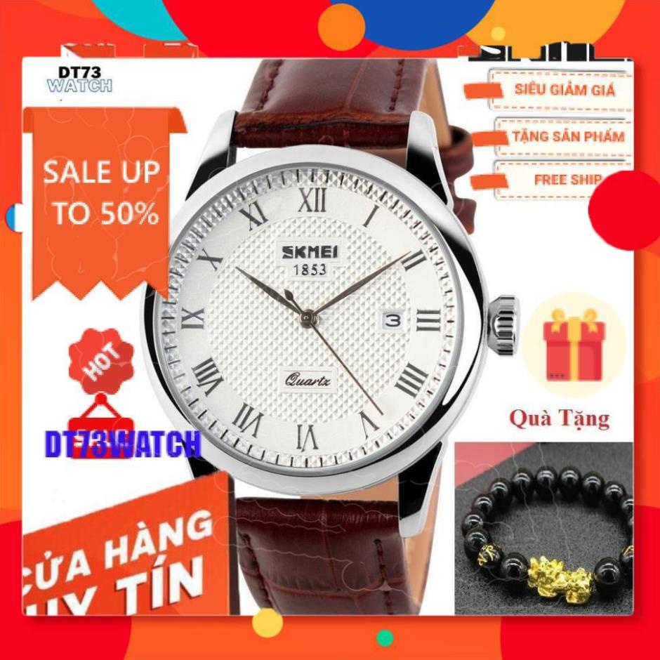 Đồng hồ nam dây da SKMIE,Doanh nhân Đồng hồ thạch anh Thời trang mới Dây da không thấm nước