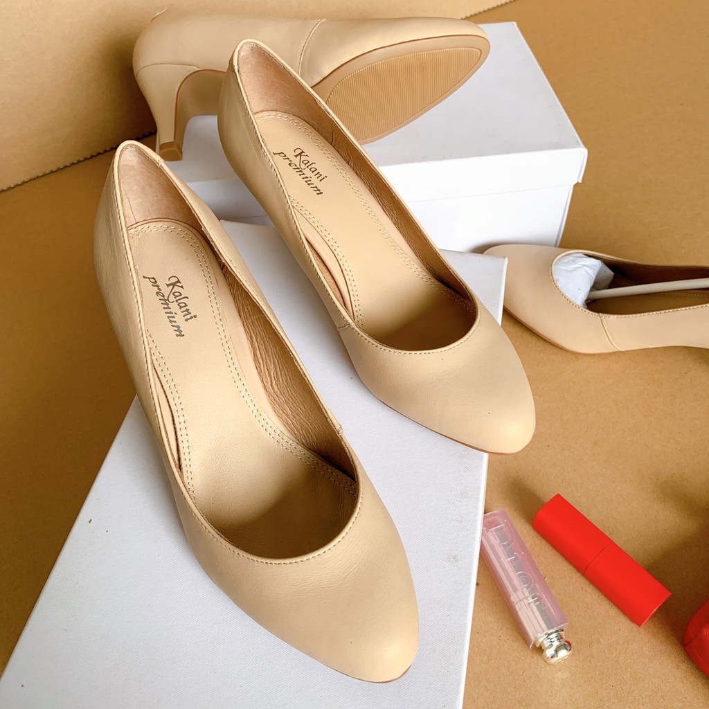 Giày cao gót Da xịn Xuất nhật bít mũi cao 5cm - Hình thật sản phẩm PGShoes