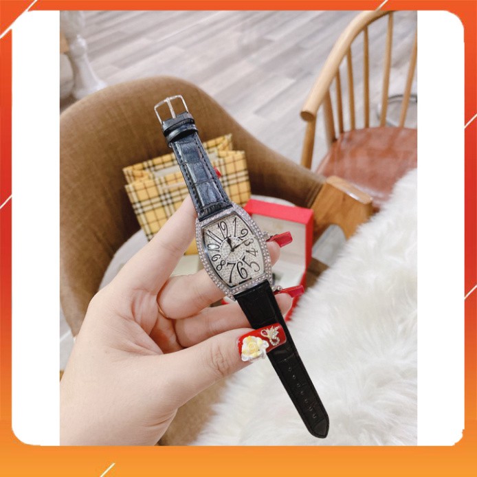 Đồng hồ nữ FRANK MULLER dáng bầu mặt full đá sang chảnh siêu hot, chống nước, bảo hành 12 tháng