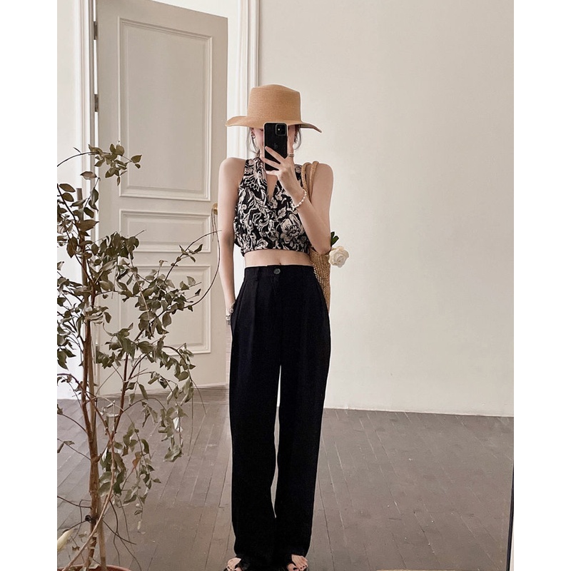 Áo không tay cổ kiểu yếm hở lưng thời trang dành cho nữ