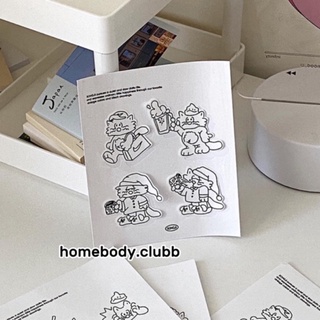 Homebodyclubb | Pepper Daily Life pvc sticker sheet basic Hàn Quốc hình dán trang trí