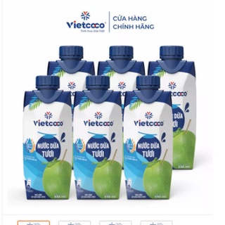 1 Thùng nước dừa tươi Vietcoco 330ml (12 Hộp)