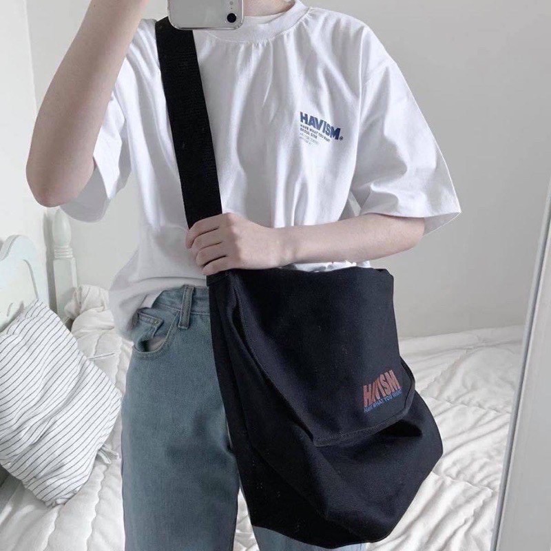 Áo thun Unisex tay lỡ HAVISM (Freeship ♥️) form rộng nam nữ chất cực xinh
