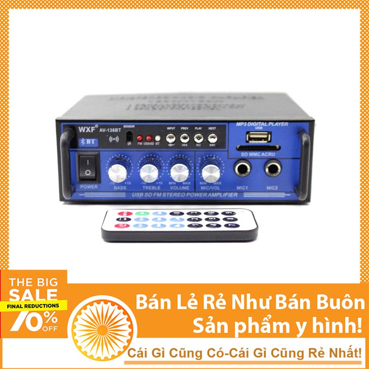 Thiết Bị Âm Thanh Ampli Mini Karaok AV-136BT 12V-220V