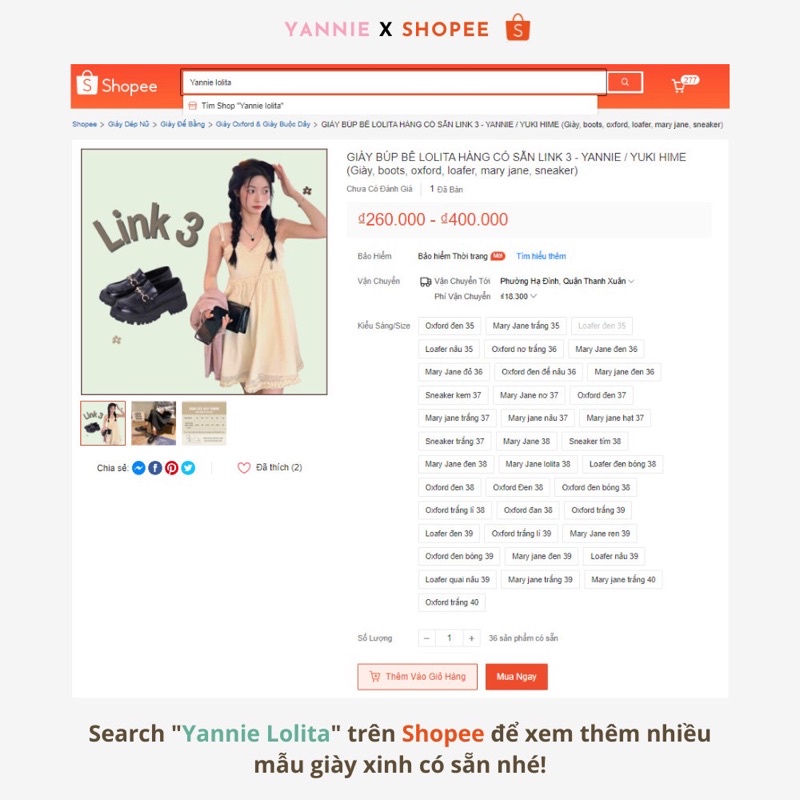 Giày loafer nữ oxford lolita ulzzang Nhật Bản búp bê mũi vuông đế cao da PU trơn đen nâu đồng phục JK Yannie